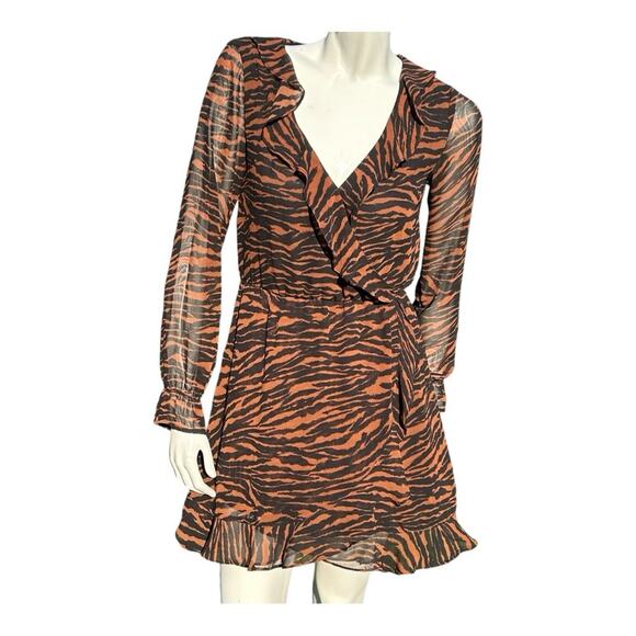 Divided Dresses & Skirts - Divided Women's Long Sleeve Tiger Stripe Dress Brown n Black, Size 4